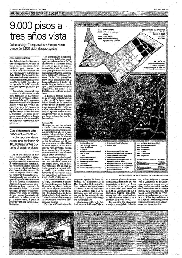 Vídeo frames Periódico El País Fechas: Viernes, 2 de Julio del 2004,Viernes, 4 de Febrero del 2005 y Viernes, 21 de Julio del 2006 Sección: Propiedades Escaner periódico original. Biblioteca Nacional.